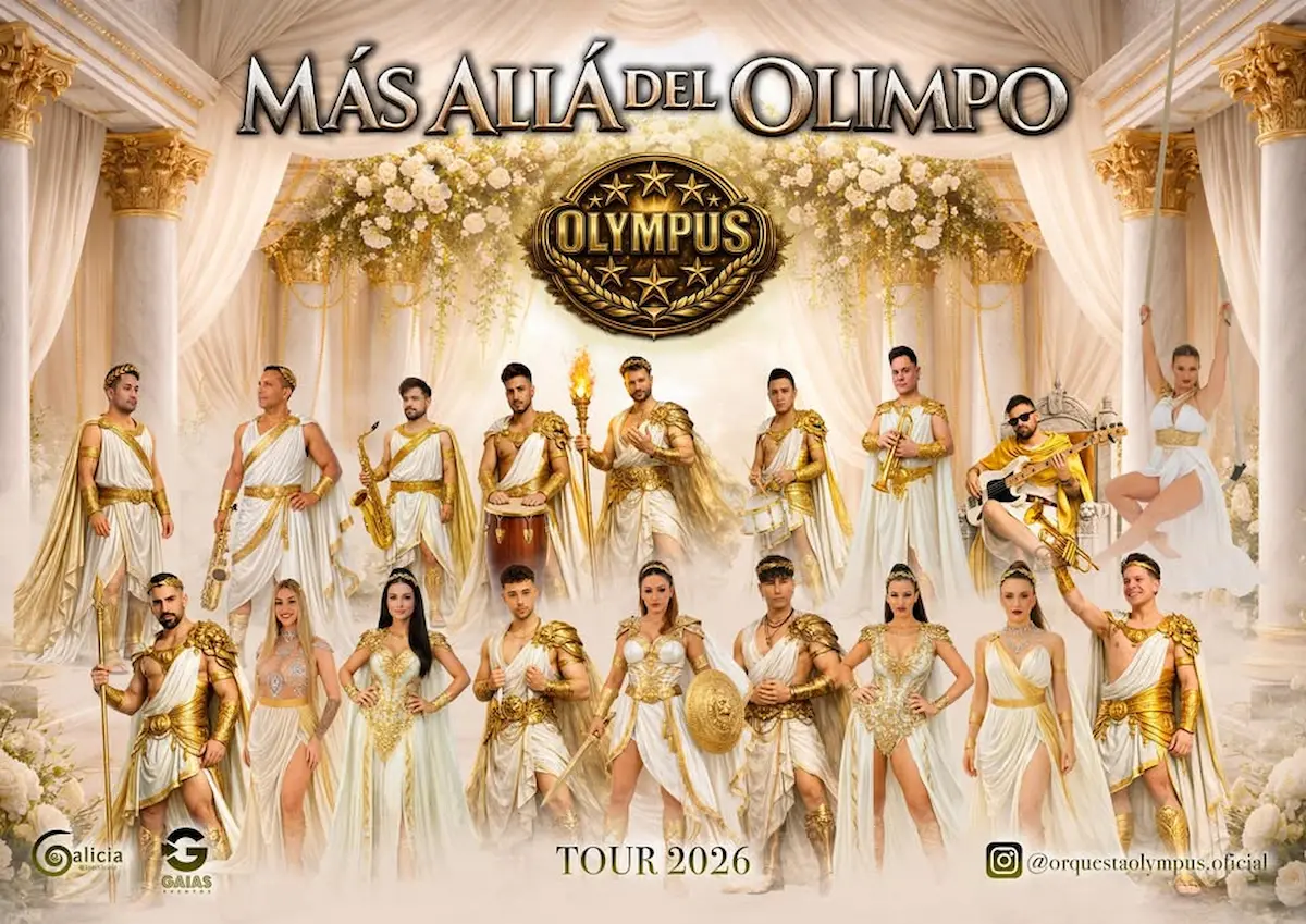 Componentes de la Orquesta Olympus con vestuario inspirado en la mitología para Más Allá del Olimpo 2026