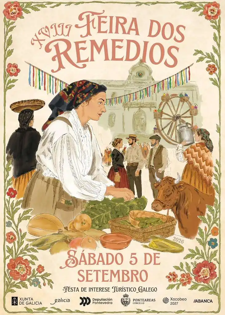 Cartel de las Fiestas de la Virxe dos Remedios de Ponteareas 2026