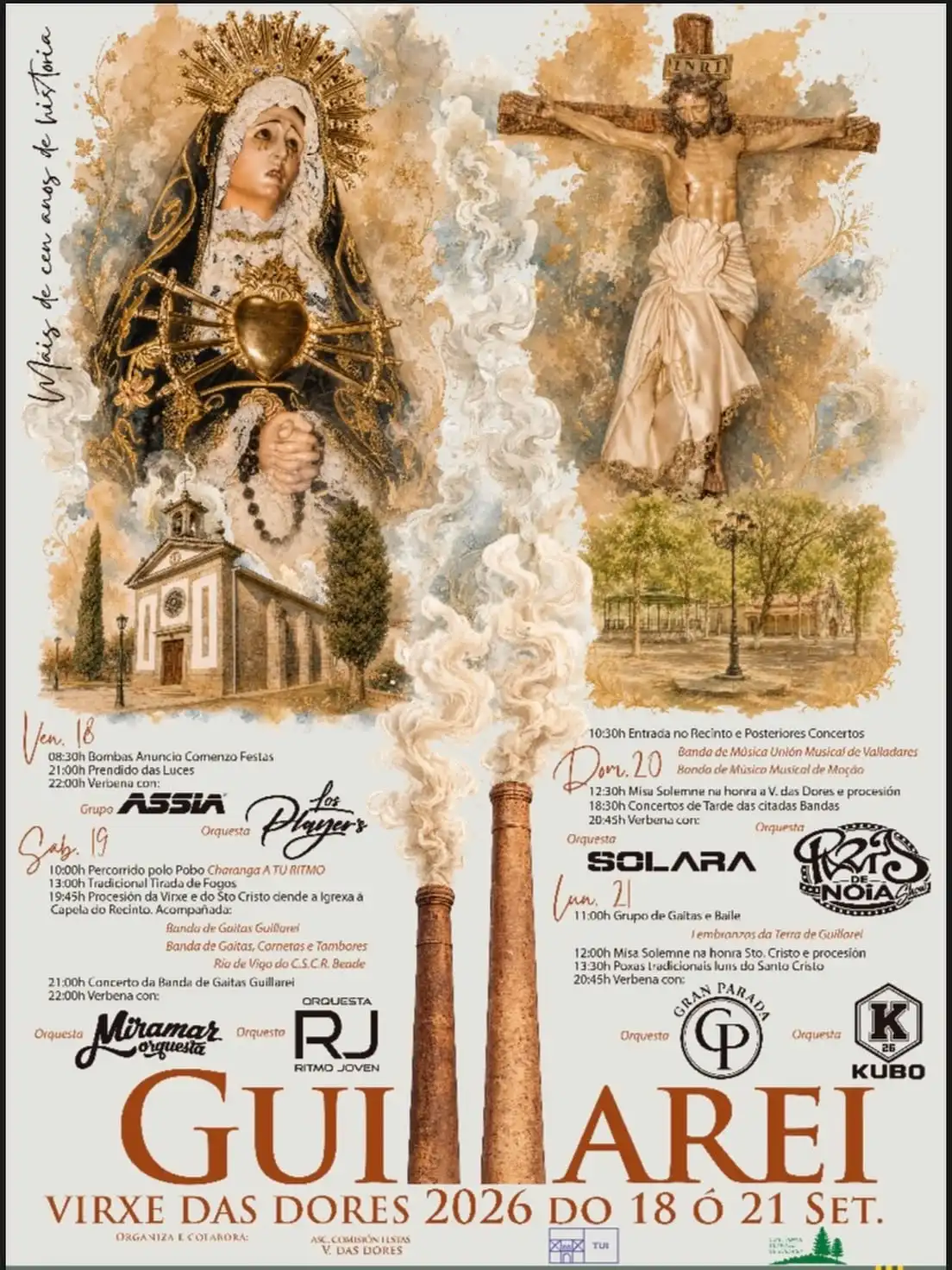 Cartel de las Fiestas de la Virxe das Dores de Guillarei 2026, en Tui
