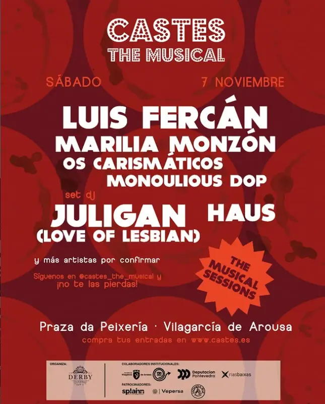 Artistas de Castes The Musical 2026 en Vilagarcía de Arousa
