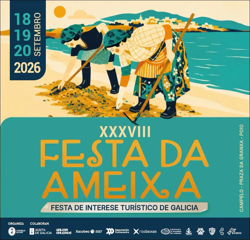 Cartel de la Festa da Ameixa de Campelo 2026, del 18 al 20 de septiembre en la Praza da Granxa